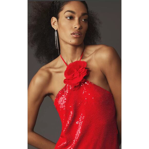 NWT Le Superbe Red Sequin Midi Dress - Size 8 - Picture 3 of 5